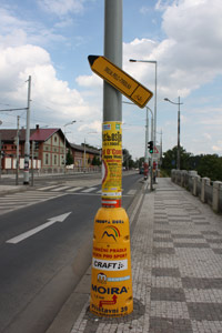 Schild an der Moldau
